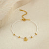 Stacking Versatile Flower Stainless Steel 18K Gold Plated Geometric Style Women's Bracelet Jewelry