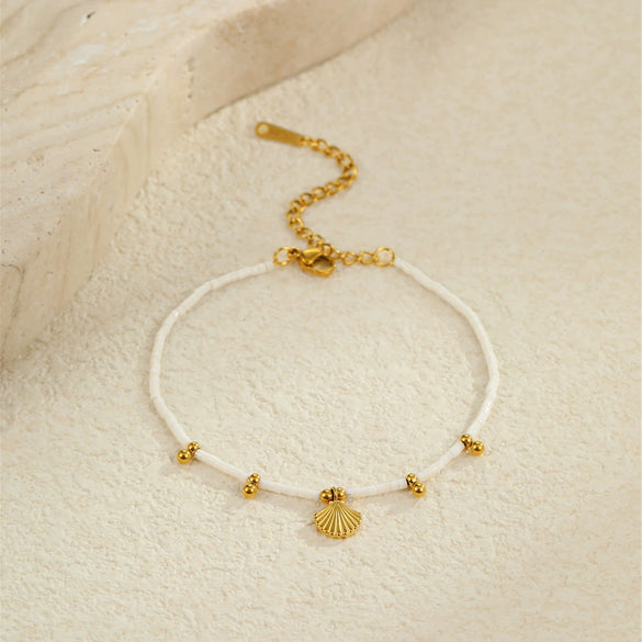 Stacking Versatile Flower Stainless Steel 18K Gold Plated Geometric Style Women's Bracelet Jewelry