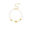 Stacking Versatile Flower Stainless Steel 18K Gold Plated Geometric Style Women's Bracelet Jewelry