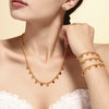 Stained Glass Ball Clavicle Bracelet Titanium Steel 18K Gold Plated