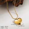 Stainless Steel 18K Gold Plated Handmade Modern Style Simple Style Heart Shape Pendant Necklace Locket Necklace