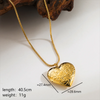 Stainless Steel 18K Gold Plated Handmade Modern Style Simple Style Heart Shape Pendant Necklace Locket Necklace