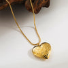 Stainless Steel 18K Gold Plated Handmade Modern Style Simple Style Heart Shape Pendant Necklace Locket Necklace
