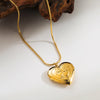 Stainless Steel 18K Gold Plated Handmade Modern Style Simple Style Heart Shape Pendant Necklace Locket Necklace