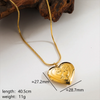 Stainless Steel 18K Gold Plated Handmade Modern Style Simple Style Heart Shape Pendant Necklace Locket Necklace