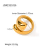 304 Stainless Steel 18K Gold Plated IG Style Water Droplets Open Rings