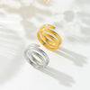Stainless Steel 18K Gold Plated Retro Roman Style Solid Color Rings
