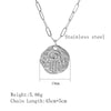 Stainless Steel 18K Gold Plated Vintage Style Hand Of Fatima Plating Pendant Necklace