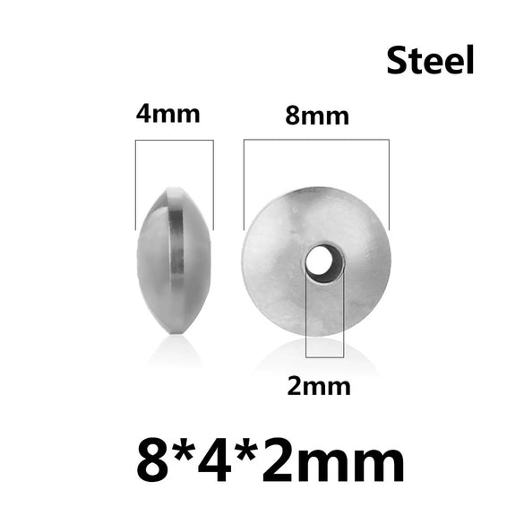 Stainless Steel Abacus Flying Saucer Curved Spacer Positioning Beads Vacuum Goldplated Diy Jewelry Accessories