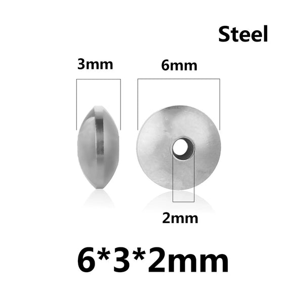 Stainless Steel Abacus Flying Saucer Curved Spacer Positioning Beads Vacuum Goldplated Diy Jewelry Accessories