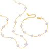 Stainless Steel Acrylic Pearl Geometric Style Electroplated Women's Bracelet And Necklace Jewelry