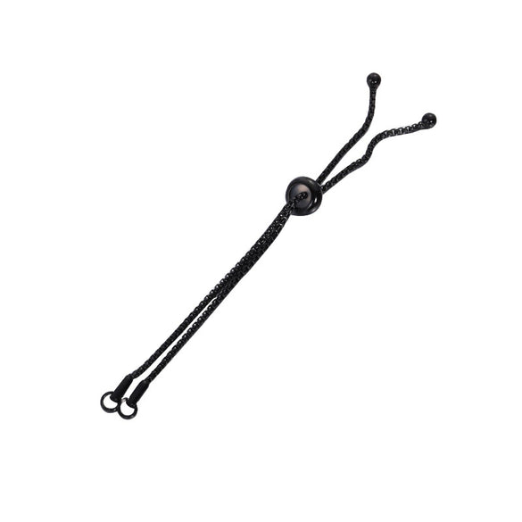 Stainless Steel Adjustable Rubber Bead Box Chain Bolo Diy Bracelet Jewelry Accessories Electroplated