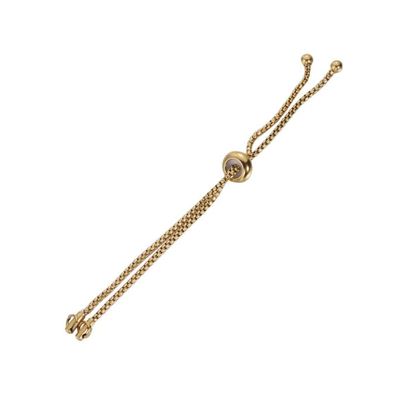 Stainless Steel Adjustable Rubber Bead Box Chain Bolo Diy Bracelet Jewelry Accessories Electroplated