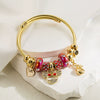 Stainless Steel Alloy Bracelet With Glass Beads Rhinestone Animals Zodiac Decor