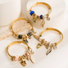 Stainless Steel And Alloy Women Jewelry Elegant Animals Zodiac Pendant Adjustable Bracelet With Electroplating