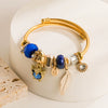 Stainless Steel And Alloy Women Jewelry Elegant Animals Zodiac Pendant Adjustable Bracelet With Electroplating