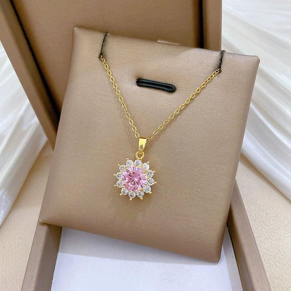 Stainless Steel And Copper Allmatch Clavicle Chain With Animal Zodiac Cartoon Style For Unisex