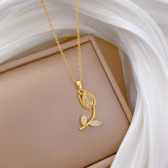 Stainless Steel And Copper Animal Zodiac Cartoon Style Allmatch Clavicle Necklace
