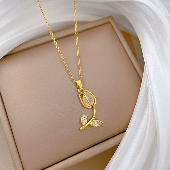 Stainless Steel And Copper Animal Zodiac Cartoon Style Allmatch Clavicle Necklace