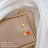 Stainless Steel And Copper Animal Zodiac Fruit Cherry Fashion Light Luxury Elegant Gorgeous Full Diamond Unisex Necklace