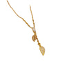 Stainless Steel And Copper Cartoon Natural Geometric Tassel Leaf Zircon Clavicle Necklace