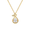 Stainless Steel And Copper Fishtail Water Drops Animal Zodiac Cartoon Style Full Diamond Women's Necklace