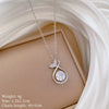 Stainless Steel And Copper Fishtail Water Drops Animal Zodiac Cartoon Style Full Diamond Women's Necklace