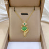 Stainless Steel And Copper Geometric And Cartoon Style Zircon Inlaid Full Diamond Necklace Unisex