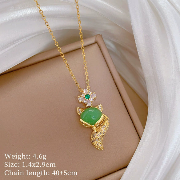 Stainless Steel And Copper Geometric And Cartoon Style Zircon Inlaid Full Diamond Necklace Unisex