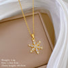 Stainless Steel And Copper Geometric And Snowflakes Patterned Unisex Full Diamond Necklace