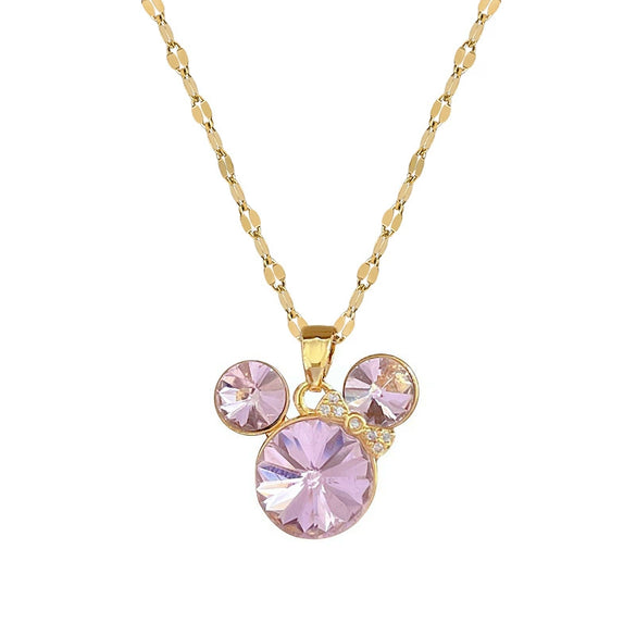 Stainless Steel And Copper Geometric Crown Wing Necklace For Unisex