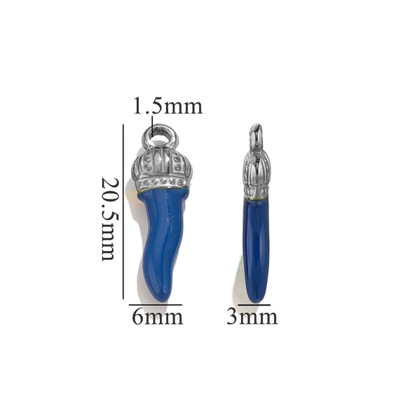 Stainless Steel And Foot Silver Three Dimensional Pepper Pendant Dripping Oil Plated 18K Diy Handmade Earrings And Bag Pendant Material