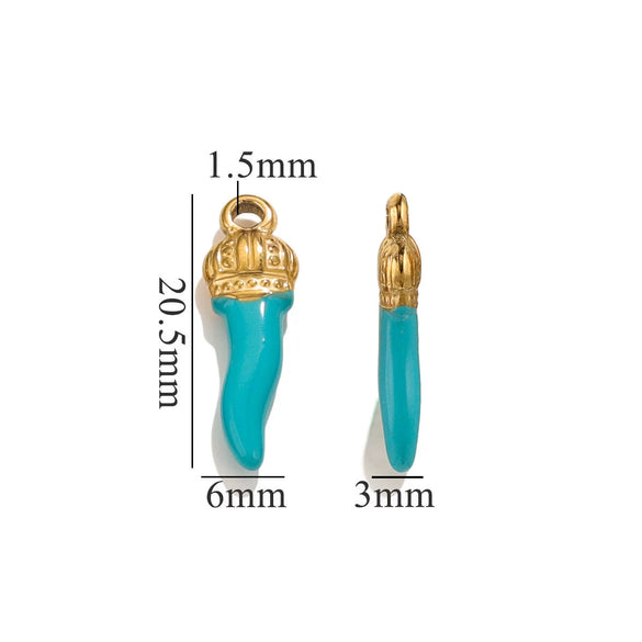 Stainless Steel And Foot Silver Three Dimensional Pepper Pendant Dripping Oil Plated 18K Diy Handmade Earrings And Bag Pendant Material