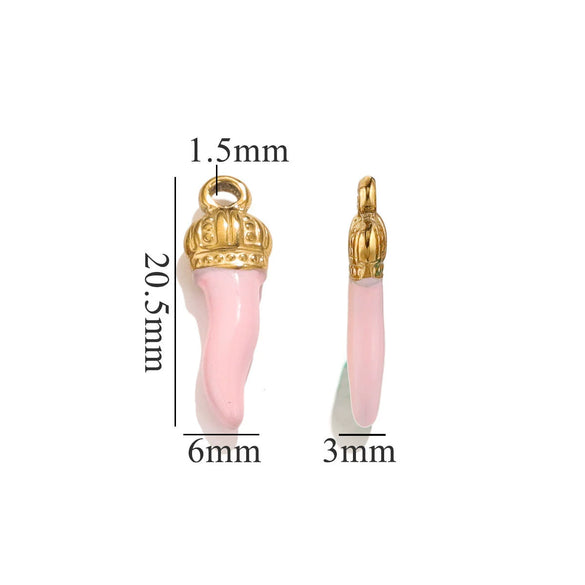Stainless Steel And Foot Silver Three Dimensional Pepper Pendant Dripping Oil Plated 18K Diy Handmade Earrings And Bag Pendant Material