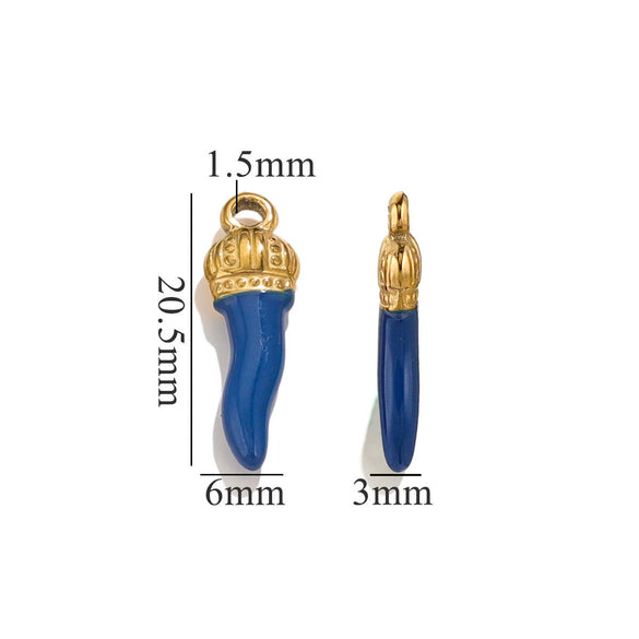 Stainless Steel And Foot Silver Three Dimensional Pepper Pendant Dripping Oil Plated 18K Diy Handmade Earrings And Bag Pendant Material