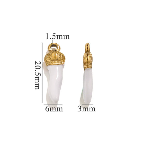 Stainless Steel And Foot Silver Three Dimensional Pepper Pendant Dripping Oil Plated 18K Diy Handmade Earrings And Bag Pendant Material