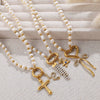 Stainless Steel And Freshwater Pearl Love Pendant Bracelet And Necklace 316L Stainless Steel Electroplating Fashion Style Women's