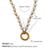 Stainless Steel And Freshwater Pearl Love Pendant Bracelet And Necklace 316L Stainless Steel Electroplating Fashion Style Women's