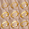 Stainless Steel And Gold Casual Open Beating Pattern Asymmetrical Snakeshaped Women's Bracelet With Electroplating