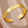 Stainless Steel And Gold Casual Open Beating Pattern Asymmetrical Snakeshaped Women's Bracelet With Electroplating