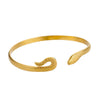 Stainless Steel And Gold Casual Open Beating Pattern Asymmetrical Snakeshaped Women's Bracelet With Electroplating