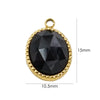Stainless Steel And Natural Stone Oval Pendant Diy Accessories With Vacuum Electroplating Colorpreserving Treatment