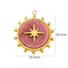 Stainless Steel And Natural Stone Pendant Necklace With Round Shape And Vacuum In Furnace Electroplating