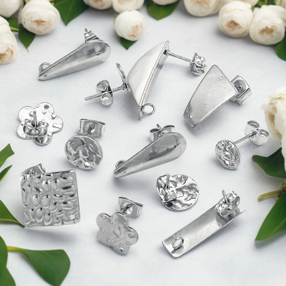Stainless Steel And 925 Silver Round Electroplated Diy Handmade Earrings Accessories