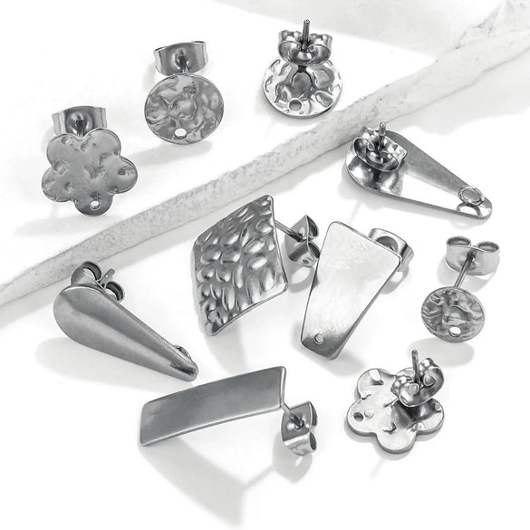 Stainless Steel And 925 Silver Round Electroplated Diy Handmade Earrings Accessories