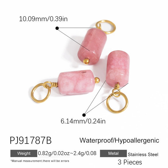 Stainless Steel And Stone Jewelry Accessories Handmade Oval Pattern Electroplated Necklace Bracelet Earrings Pendant