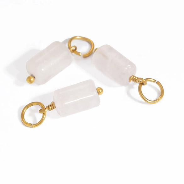 Stainless Steel And Stone Jewelry Accessories Handmade Oval Pattern Electroplated Necklace Bracelet Earrings Pendant