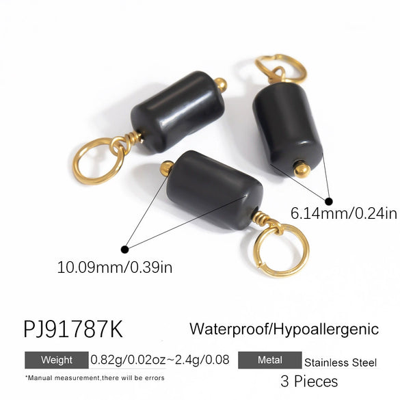 Stainless Steel And Stone Jewelry Accessories Handmade Oval Pattern Electroplated Necklace Bracelet Earrings Pendant