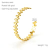Stainless Steel And Titanium Geometric Retro Bracelet With Electroplating Treatment