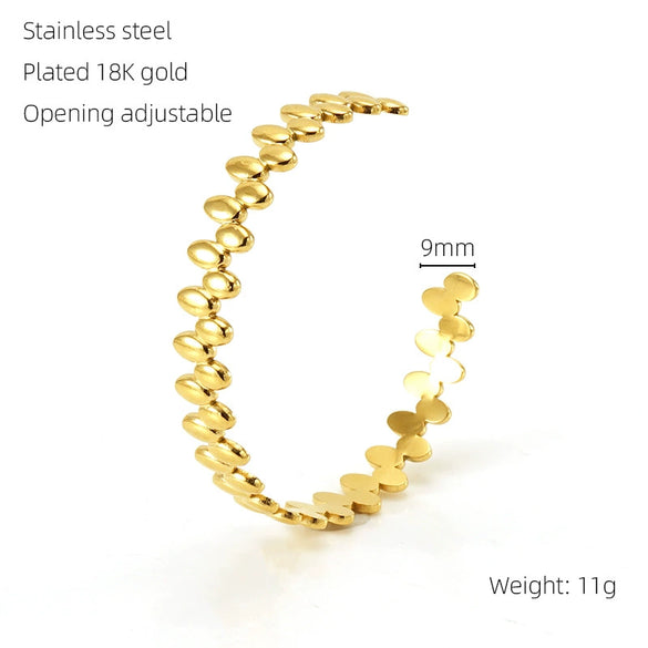 Stainless Steel And Titanium Geometric Retro Bracelet With Electroplating Treatment